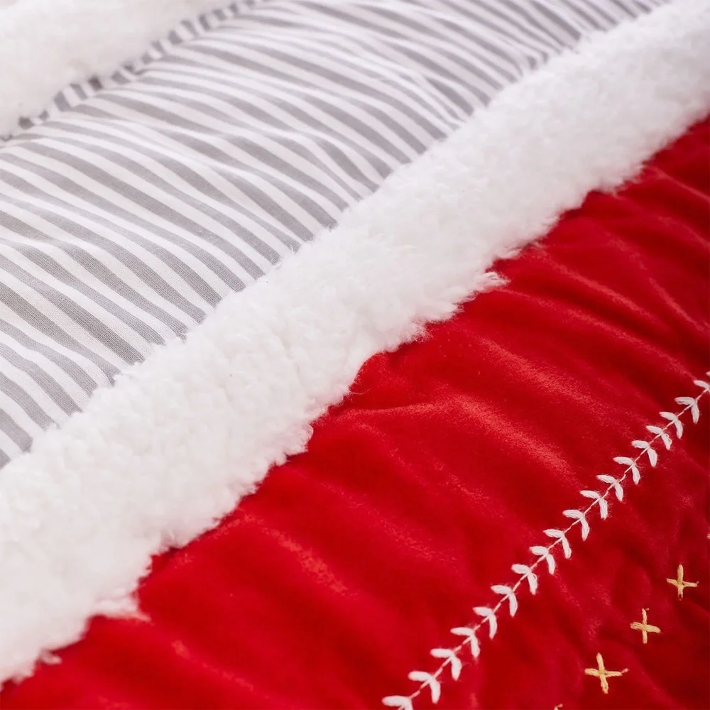 Festive Grinch Holiday Blanket - Red, White, Green